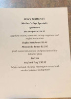 Beni's Trattoria menu