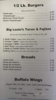 Big Louie's Pizza menu