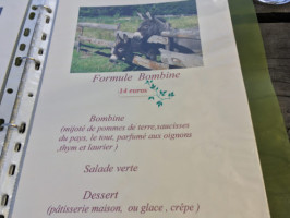 Mas du Pas de L'ane menu