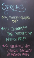 Madricks Tavern menu