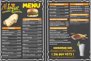 La Terraza Burguer menu