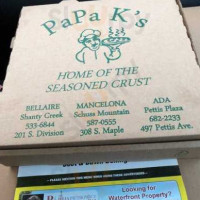 Papa K's Pizza menu