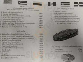 Vargas Cafe menu