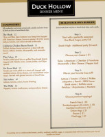 Bogey's At Duck Hollow Golf menu