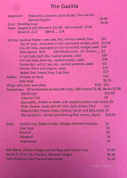 Gas Lite Lounge menu