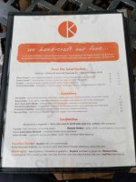 Kaos Pizzeria menu