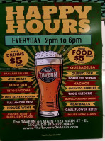 Tavern On Main menu