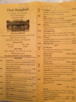 Thai Bangkok menu