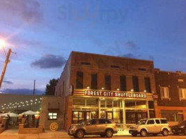 Forest City Shuffleboard Arena And outside