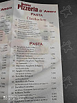 Pizzeria D'amora menu