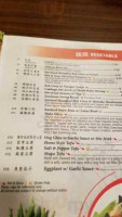 Asian Fusion menu