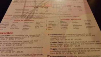 Brucci's Pizza menu