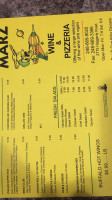 Marz Wine Pizzeria Inc menu