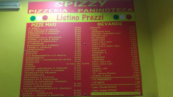 Spizzy menu