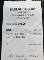 Basil menu