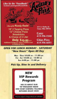 Angelo's Pizza Co menu