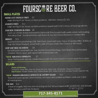 Fourscore Beer Co. menu