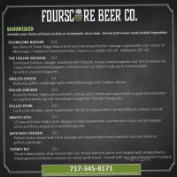 Fourscore Beer Co. menu