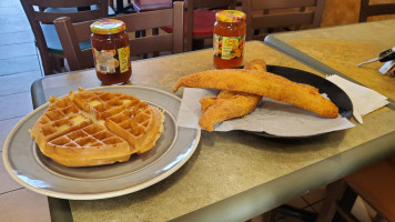 Bruno's Fried Chicken Waffles food