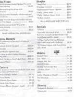 Athenian Cafe menu