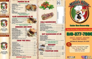 Mario's Pizza menu