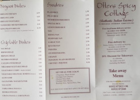 Otter's Spicy Cottage menu