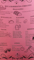 Barbacoa Chesito menu