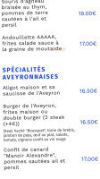 Les Chimeres menu