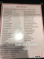 Sakura Sushi menu