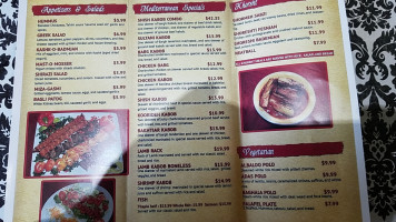 Shish Kabob menu