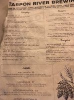 Tarpon River Brewing menu