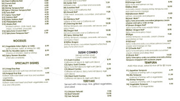 Sushi Togo Inc menu