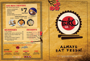 Taiko Sushi menu