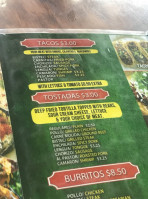 Taco Santana menu