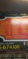 The Halal Pizza menu