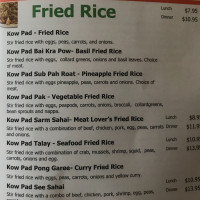 Thai Delight menu