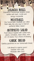 Teresa's Italian Deli menu