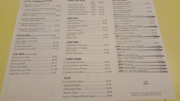 Kingsway menu