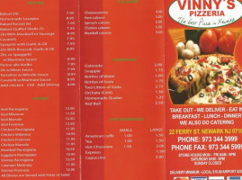 Vinny's Pizza menu