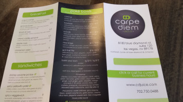 Carpe Diem Juice Co menu