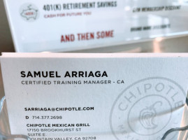 Chipotle Mexican Grill menu