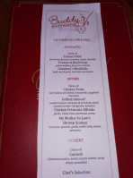 Buddy V's menu