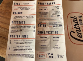 Central Bbq (poplar) menu