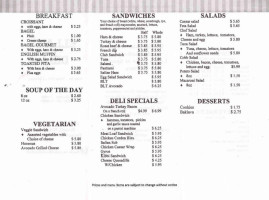 Ella's Deli menu