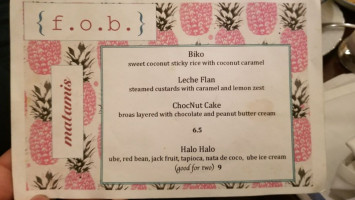 Fob Brooklyn menu