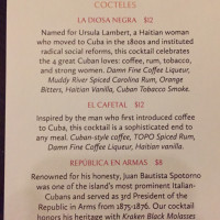 Copa menu