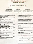 Mia Cafe menu