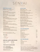 Senyai Thai Kitchen menu