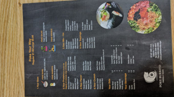 Poke Burrito menu