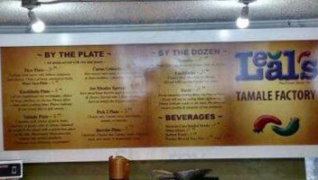 LEAL'S TAMALE FACTORY menu